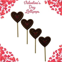 Valentine's Day Milk Chocolate Lollipops Gift Set, Quantity 4, Red Center Heart