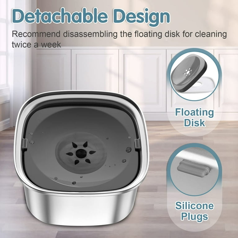 UPSKY 3L Dog Water Bowl 101oz Stainless Steel Dog Bowl No Spill Large Capacity Dog Food Water Bowl Slow Water Feeder Spill Proof Pet Water Dispenser Vehicle Carried Travel Water Bowl KK25