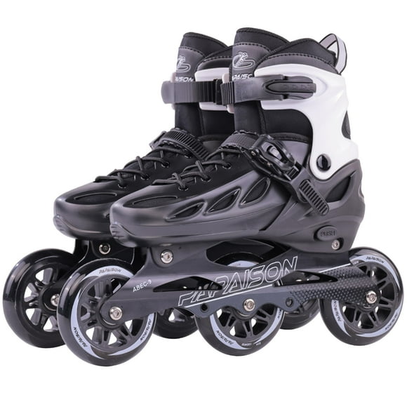 PAPAISON Adult Adjustable Inline Skates for Men Women with 3 100mm Wheels, Outdoor Blades Female Male Fitness Speed Racing Skates, Roller Skates for Teens Boys Girls