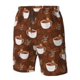 thumbnail image 4 of Zufioo Cute Sloths Bear Relaxing In Coffee Cup for Men's Casual Beach Shorts, Sports Fitness Quick-drying Drawstring Shorts with Pockets for Home Wear-X-Large, 4 of 6
