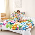 thumbnail image 4 of Erosebridal Cartoon Alphabet Queen Comforter Set for Kids, A to Z Letters Bedding Comforter Set for Boys Girls, Colorful Polka Dots Reversible, 1 Comforter and 2 Pillowcases, 4 of 6
