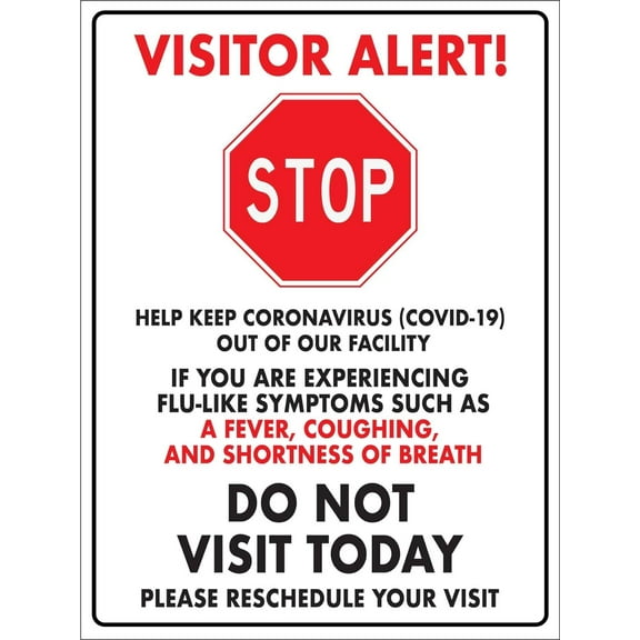 Visitor Alert Stop Do Not Visit Today Sign Metal Tin Sign12x16 Inches Caution Danger Safety Security Warning Notice Signs