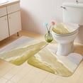 thumbnail image 2 of Yellow Coastal Wave Bath Mat 3 Piece Bathroom Rug Set, Summer Modern Ocean Beach Non Slip Bath Rug Contour Mat and Toilet Lid Cover, Absorbent Shower Mats Soft Bath Rugs and Mats Sets, 2 of 8