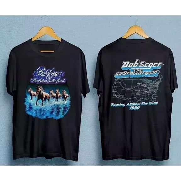 Bob Seger Silver Bullet Band T-Shirt, Touring Against The Wind 1980 Tee