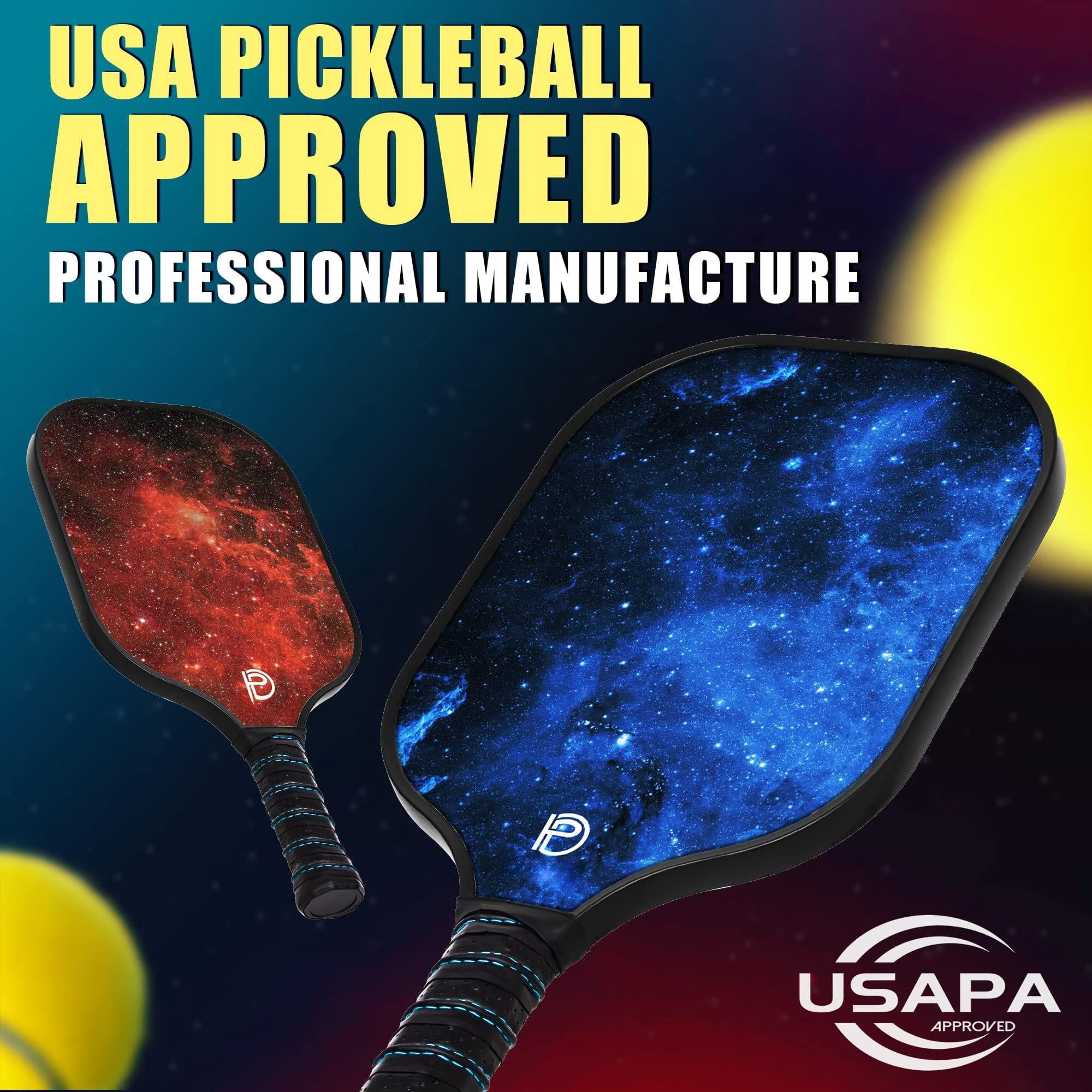 Pickleball Paddles Set Of 2/4 - Usapa Approved  4 Indoor Outdoor Balls Fiberglass Surface Paddle Racket With Cover Bag Ideal Equipment Gift For Men & Women
