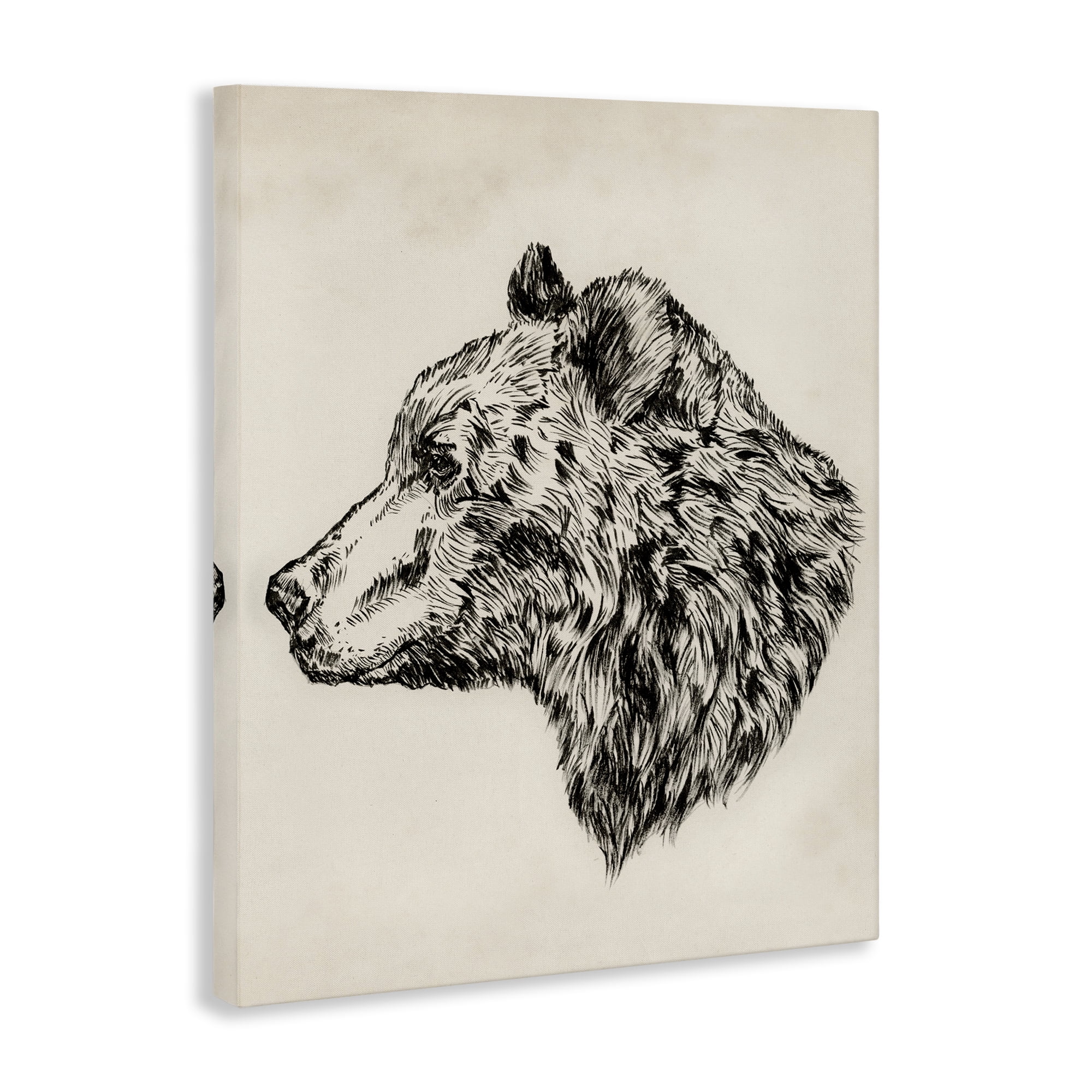 Stupell Industries Woodland Bear Drawing Animals & Insects Drawing Gallery Wrapped Canvas Art Print Wall Art, 30 x 40