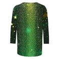 thumbnail image 5 of SELONE St. Patricks Day Womens Tops with 3/4 Sleeves Crewneck Shirts Star Pullover Holiday Outerwear Black XL, 5 of 7