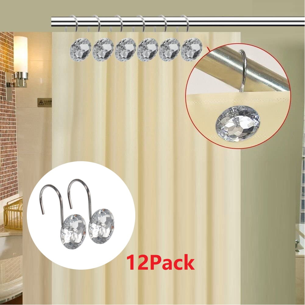 Greensen Shower Curtain Hooks，Set of 12 Rings，Acrylic Decorative