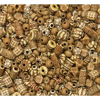 500 Wood Beads for Jewelry Making Adults, Craft Jewelry Wood Beads for Bracelet & Necklace Making