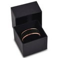 thumbnail image 3 of P. Manoukian Tungsten Wedding Band Ring 8mm for Men Women Black & 18K Rose Gold Plated Stepped Edge Polished Lifetime Guarantee Size 4.5, 3 of 4