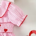 thumbnail image 5 of Fozruso Girls Lace Dress Toddler Girls Short Sleeve Valentine's Day Plaid Dresses Party Dance Dress Sizes 6-12 Months, 5 of 6