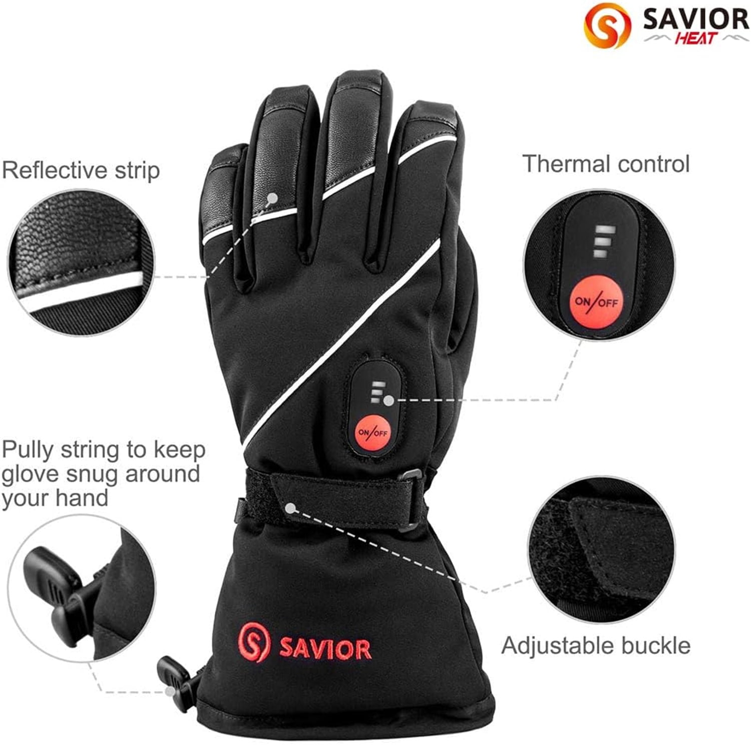 Savior Heated Gloves for Men and Women,Rechargeable Heated Electric Gloves,Suitable for Winter Outdoor Work,Skiing,Cycling,Running,Hiking,etc.