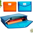 thumbnail image 3 of OIUR Plastic File Folder Waterproof Transparent Expanding Document Organizer with Snap Closure No Dividers Portable A4/B5 Size File Pouch for Office Business School, 3 of 7
