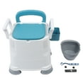 thumbnail image 2 of Bedside Commode, 3 Height Adjust Commode Chair with Portable Potty and Arms, Garbage Bag, Potty Chair for Elderly and Disabled, Portable Toilet for Seniors, Bedroom, Camping, 2 of 7