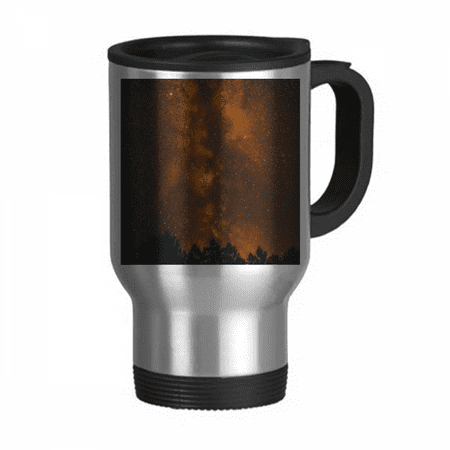 

Orange Dark Sky Fog Art Deco Fashion Travel Mug Flip Lid Stainless Steel Cup Car Tumbler Thermos