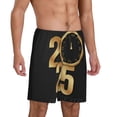 thumbnail image 2 of Balery 2025 Happy New Year Pantalones cortos de pijama de punto de algodón para hombre con cinturilla y bolsillos-Large, 2 of 6