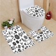 thumbnail image 1 of ABPHQTO Colección Floral Juego de alfombras de baño de 3 piezas Alfombra de baño Alfombra de contorno y tapa de inodoro, 1 of 2