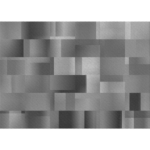 Ahgly Company Indoor Rectangle Patterned Carbon Gray Area Rugs, 2' x 3'