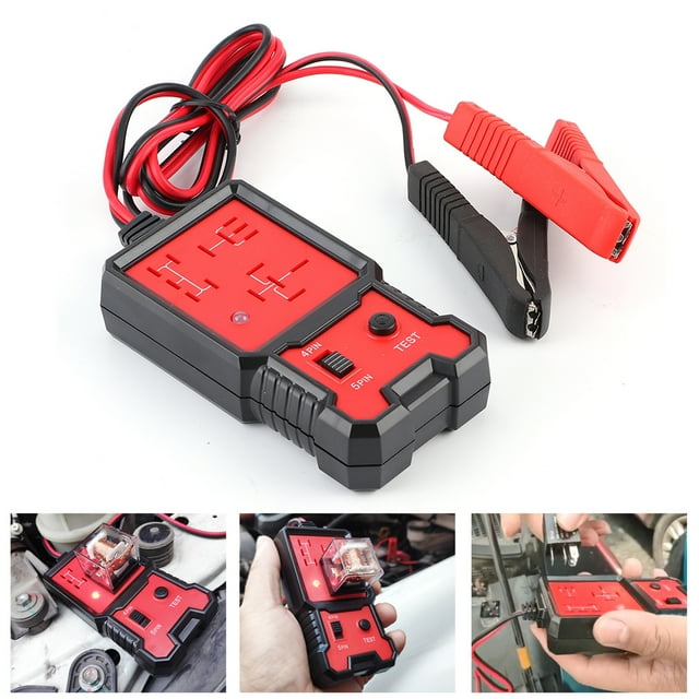 Comprobador de relés de coche, comprobador de relé electrónico de 12 V, comprobador de batería automático, diagnóstico de relés de coche, eficiencia óptima