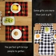 thumbnail image 6 of 4 Pack Buffalo Plaid Placemats Checkered Place Mats Double Layer Placemats 11.4 x 17.3" Inches Decorative Kitchen Cotton Table Placemats, Black and White, 6 of 7