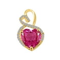 thumbnail image 2 of Mauli Jewels Engagement Necklace for Women 3.90 Carat Diamond And Heart Shape Gemstone Yellow Gold Pendant 4 prongs 14K With 18'' Chain|Silver Chain, 2 of 6