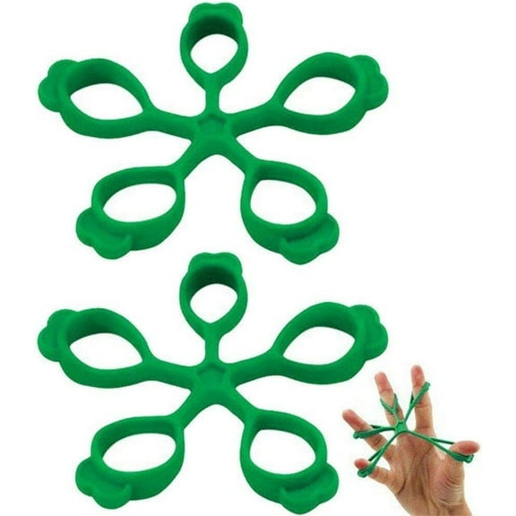 2pcs Portable Finger Stretcher Silicone Soft Unisex Hand Exerciser Grip Strength Strengthener Five-Finger Tension Ring Trainer