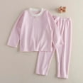 thumbnail image 2 of WENXIAOO Ensemble de Pyjama pour Filles Enfants 2 Pcs Chandail à Manches Longues avec Pantalon Ensemble de Pyjama Classique Ensemble de Pyjama d'Automne 5-6 Ans, 2 of 7
