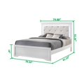thumbnail image 4 of Brooklyn King 6 Pc Tufted Upholstery LED Bedroom set made with Wood in White, 4 of 28