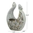 thumbnail image 3 of DecMode 14" x 15" Indoor Outdoor Gray Fiberglass Bird Planter with Stone Mosaic Design, 3 of 8