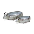 thumbnail image 3 of Contemporary Home Living Set of 2 Gray Handmade Galvanized Farmhouse Cow Planters 13.5", 3 of 5