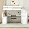 thumbnail image 2 of Harper & Bright Designs Twin Size Loft Bed with Desk, Staircase and Shelves, White, 2 of 12