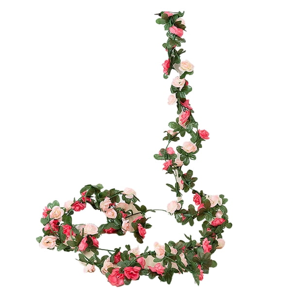 Guirnalda de flores artificiales de 2,5 m, realista, resistente a los rayos UV, de ratán, para bodas, fiestas, decoración colgante de simulación.