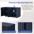 thumbnail image 6 of Harper & Bright Designs 4 Door Buffet Cabinet with Adjustable Shelves, Wood Retro Large Accent Cabinet Sideboard with 4 Wavy Doors for Kitchen Dining Room and Living Room, Antique Navy, 6 of 18