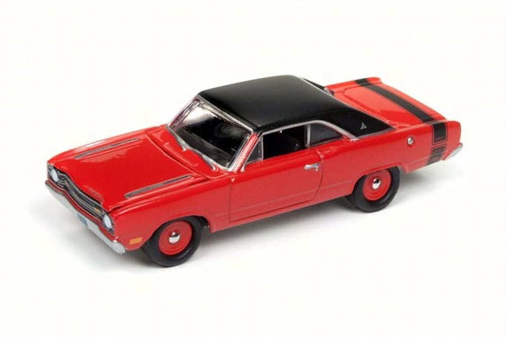 1969 Dodge Dart Swinger, Bright Red/Black - Round 2 JLMC011/24B - 1/64 Scale Diecast Model Toy pic