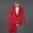 Red, variant on Men Sequin Embroidery Suit Men Wedding Groom Tuxedo Suits Pants Mens One Button Peak Lapel Stage Costume