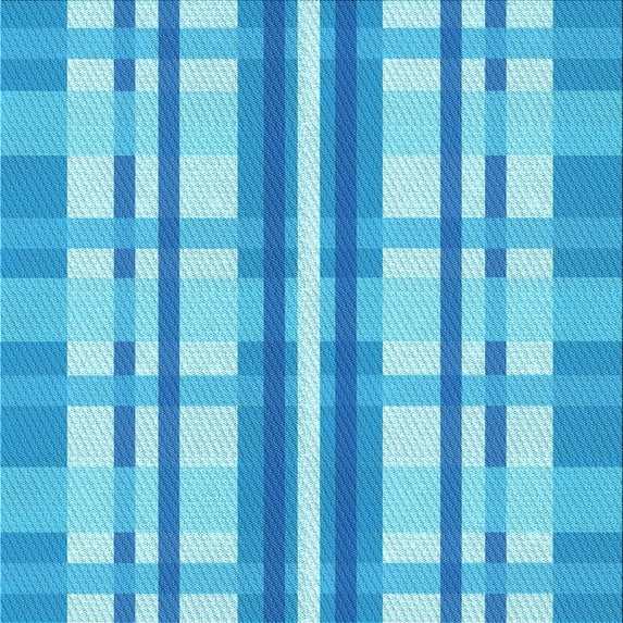 Ahgly Company Machine Washable Indoor Square Transitional Deep Sky Blue Area Rugs, 7' Square