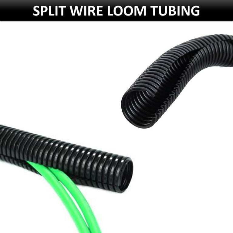 Kable Kontrol Convoluted Split Wire Loom Tubing - 3/8 Inside Diameter -  10' Length - White 