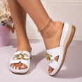 thumbnail image 3 of Dakaela Low Wedges Sandals for Women Comfortable Summer Slip on Slides with Arch Support Open Toe Beach Walking Slippers Shoes Size 6-10 White, 3 of 7