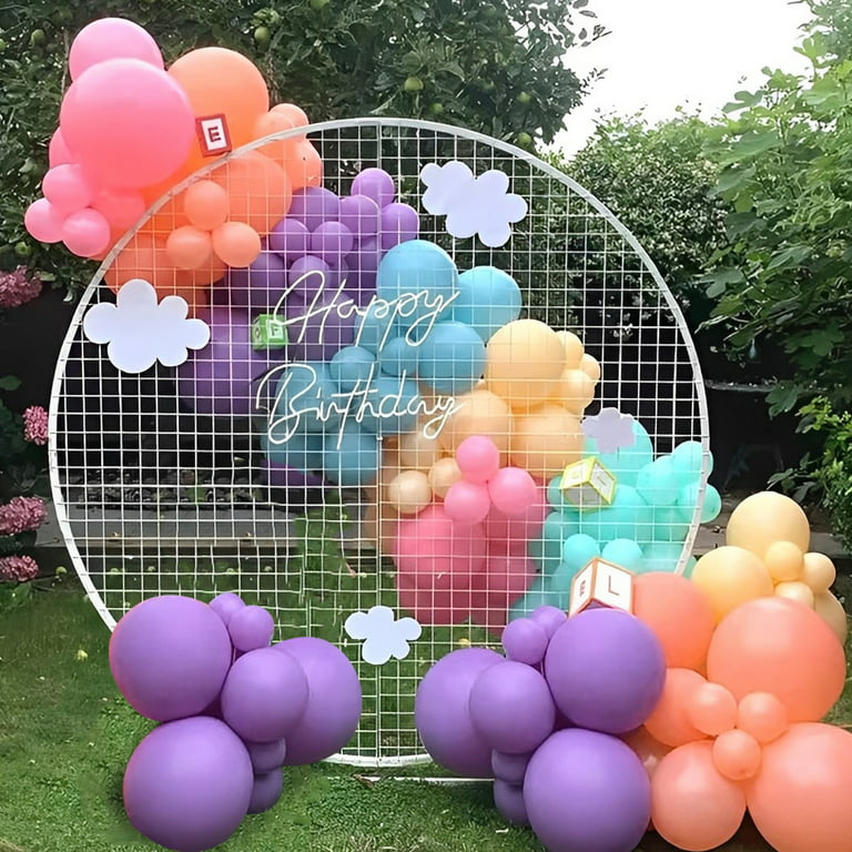 Pastel Balloon Arch Kit, Daisy Balloon Arch Garland with Macaron Pink Blue  Purple Yellow Orange Rainbow Latex Balloons Daisy Flower Foil Balloons for
