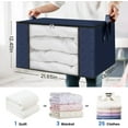 thumbnail image 3 of 10 Pack Clothes Storage, Foldable Thick Fabric Blanket Storage Bags, Storage Containers for Organizing Bedroom, Closet, Clothing, Comforter, Organization and Storage with Handle, 3 of 6