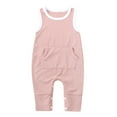 thumbnail image 2 of EQWLJWE Newborn Infant Baby Girls Boys Sleeveless Ribbed Solid Knit Jumpsuit Clothes Girls' Harness Holiday Clearance, 2 of 5
