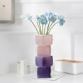 thumbnail image 5 of Stacked Geometric Glass Tabletop Decor with Gradient Finish for Modern or French Style Home Accent and Flower Arrangement in Purple, 5 of 6