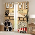 thumbnail image 2 of Manfei Movie Theater Theme Curtains Pack of 2 (42x84 Each),Cinema Popcorn Curtains Blackout,Brown Red Beige Bedroom Curtains For Girl,Microfiber Bedroom Decor, 2 of 6