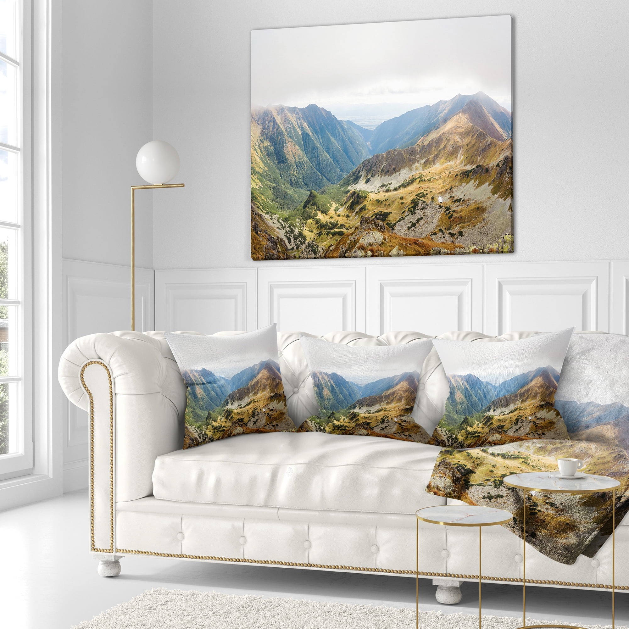 Designart Mountains from Ostry Peak Tatras - Landscape Printed Throw Pillow - 16x16