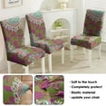 thumbnail image 5 of Decorative Bohemian Paisley Dining Chair Covers 4 Pack Vintage Floral Ethnic Retro Colorful Pattern Washable Polyester Stretch Slipcovers Removable Protector for Classic Dining Room, 5 of 7