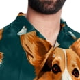 thumbnail image 5 of Corgi Dog Men's Short Sleeve Spread Collar Button Down Beach Print Casual Shirts, 5 of 6