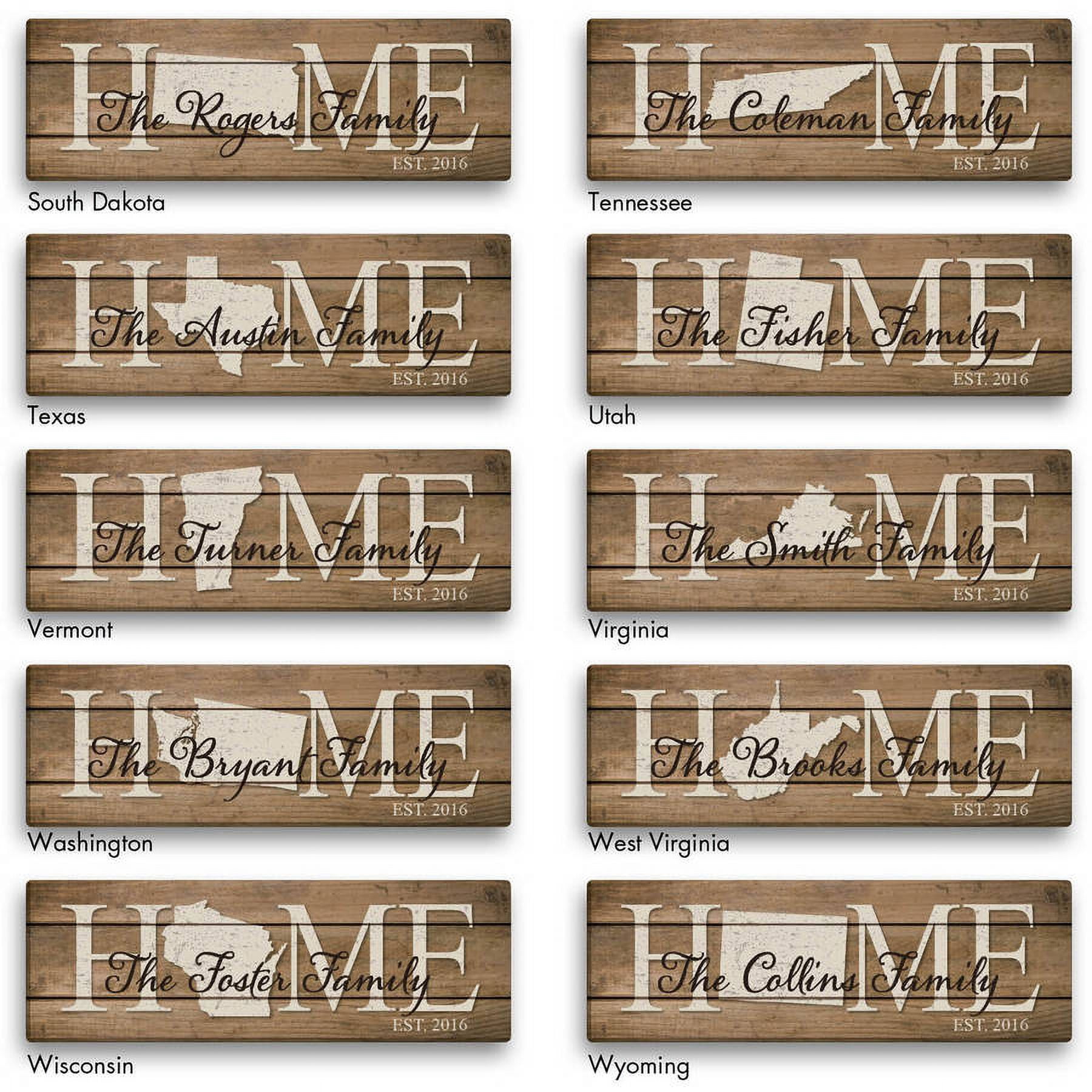Home State Personalized 6" x 18" or 9 x 27 Canvas