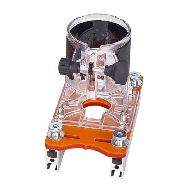 Hioecau Wood Trimmer Router Base 65mm Inner Diameter Aluminum Alloy 2 in 1 Wood Palm Router Base Grooving Curve Cutting Woodworking Tool