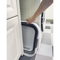 thumbnail image 4 of SAMMART Cesta plegable de plástico para la colada de 40 l (10,5 galones) con asas – Contenedor/organizador de almacenamiento plegable – Cesto para la colada portátil – Ahorro de espacio (1, blanco/gri, 4 of 5