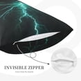 thumbnail image 3 of Rateoe Green Lightning Flash Pattern Pillow Covers with Invisible Zipper(Pillows are not Included) Standard Pillowcases-14"x20", 3 of 6